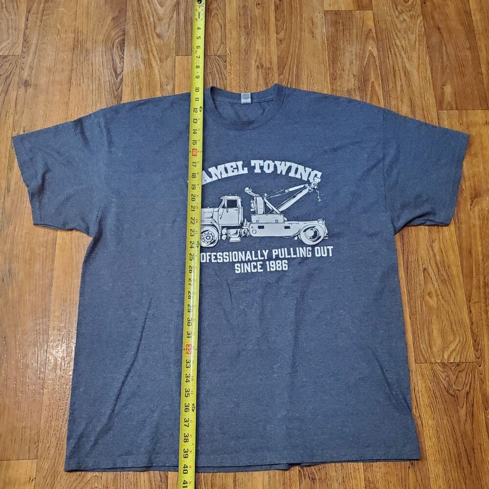 Camel Towing Service Humor Mens T-Shirt Size XL Blue/Gray Short Sleeve - Picture 2 of 6